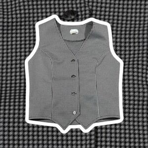 Towner Vintage Houndstooth Vest Sleeveless Top Career Office Work Retro Preppy